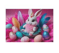 Puzzles 1000pcs(38x26cm) pour Adultes Easter Bunny with Colorful Eggs Puzzles pour Adultes, Jouet, Décoration Murale, Cadeaux pour Femmes, pour Les Jeux 1000pcs(38x26cm)