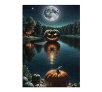 Puzzles 1000pcs(38x26cm) S pour Adultes Halloween Moonlit Pumpkin Scene Puzzle Casse-tête Jeu De Rapidité Et De Détente Cadeaux Anti-Stress 1000pcs(38x26cm) S