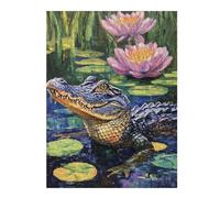 Puzzles 1000pcs(52x38cm) pour Adolescentes Alligator in Lily Pond Puzzle Casse-tête, Jeu Difficile, Cadeau Anti-Stress 1000pcs(52x38cm)