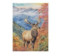 Puzzles 1000pcs(52x38cm) pour Adolescentes Autumn Forest Elk Scene Puzzle Casse-tête, Jeu Difficile, Cadeau Anti-Stress 1000pcs(52x38cm)
