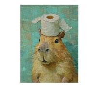 Puzzles 1000pcs(52x38cm) pour Adolescentes Capybara with Toilet Paper Hat Puzzle Casse-tête, Jeu Difficile, Cadeau Anti-Stress 1000pcs(52x38cm)