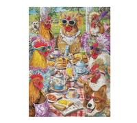 Puzzles 1000pcs(52x38cm) pour Adolescentes Chickens and Dogs Tea Party Puzzle Casse-tête, Jeu Difficile, Cadeau Anti-Stress 1000pcs(52x38cm)