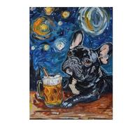 Puzzles 1000pcs(52x38cm) pour Adolescentes Starry Night French Bulldog with Beer Mug Puzzle Casse-tête, Jeu Difficile, Cadeau Anti-Stress 1000pcs(52x38cm)