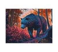 Puzzles 1000pcs(52x38cm) pour Adolescents Black Bear Paintings Puzzles pour Adultes Jeu Manuel Course De Vitesse pour Les Mains Aidez Votre Cerveau À S'exercer 1000pcs(52x38cm)