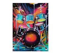 Puzzles 1000pcs(52x38cm) pour Adolescents Colorful Drum Set Artwork-3 Puzzles pour Adultes Jeux Relaxants Défi Difficile pour Les Jeux 1000pcs(52x38cm)
