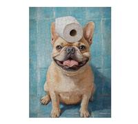 Puzzles 1000pcs(52x38cm) pour Adolescents Frenchie with Toilet Paper on Head-2 Puzzles pour Adultes À Monter Soi-même - Course De Vitesse Manuelle pour Anniversaire, Noël 1000pcs(52x38cm)