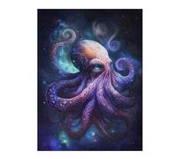 Puzzles 1000pcs(52x38cm) pour Adolescents Galactic Octopus Art Print-4 Puzzles pour Adultes Jeux Relaxants Découpe De Précision Cadeaux d'anniversaire Et Cadeaux Uniques 1000pcs(52x38cm)