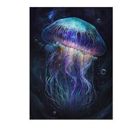 Puzzles 1000pcs(52x38cm) pour Adolescents Glowing Jellyfish Art Print Puzzles pour Adultes Jouets Anti-Stress Décoration Intérieure Cadeaux Anti-Stress 1000pcs(52x38cm)