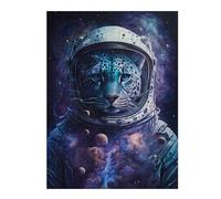 Puzzles 1000pcs(52x38cm) pour Adolescents Leopard Astronaut Space Art Print Puzzles pour Adultes Jeux Relaxants Découpe De Précision Cadeaux d'anniversaire Et Cadeaux Uniques 1000pcs(52x38cm)