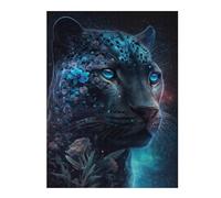 Puzzles 1000pcs(52x38cm) pour Adolescents Magical Leopard with Flowers Puzzles pour Adultes Jeux Relaxants Découpe De Précision Cadeaux d'anniversaire Et Cadeaux Uniques 1000pcs(52x38cm)
