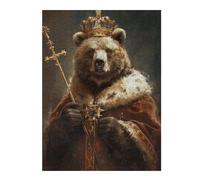 Puzzles 1000pcs(52x38cm) pour Adolescents Royal Bear King Crowned Artwork Puzzles pour Adolescents Jouets Anti-Stress Cadeau d'anniversaire Aide À Stimuler Le Cerveau 1000pcs(52x38cm)