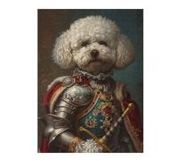 Puzzles 1000pcs(52x38cm) pour Adolescents Royal Poodle in Armor Puzzles pour Adultes À Monter Soi-même - Course De Vitesse Manuelle pour Anniversaire, Noël 1000pcs(52x38cm)