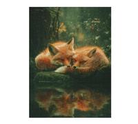 Puzzles 1000pcs(52x38cm) pour Adolescents Sleeping Foxes in Forest Puzzles pour Adultes Jeux Relaxants Défi Difficile pour Les Jeux 1000pcs(52x38cm)