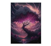 Puzzles 1000pcs(52x38cm) pour Adolescents Thunderstorm Tree Landscape -1 Puzzles pour Adultes, Jeux Amusants, Course De Vitesse Manuelle, Cadeaux pour Amis Et Famille 1000pcs(52x38cm)