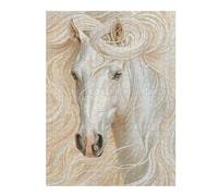 Puzzles 1000pcs(52x38cm) pour Adolescents Whispering White Horse Art Print Puzzles pour Adultes À Monter Soi-même - Course De Vitesse Manuelle pour Anniversaire, Noël 1000pcs(52x38cm)