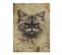 Puzzles 1000pcs(52x38cm) pour Adultes Grumpy Cat Art Print Puzzle Casse-tête Jeu De Rapidité Et De Détente Cadeaux Anti-Stress 1000pcs(52x38cm)