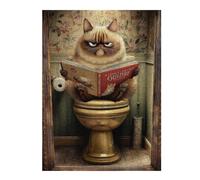 Puzzles 1000pcs(52x38cm) pour Adultes Grumpy Cat Reading Book-5 Puzzles pour Adultes Jeu De Réflexion pour S'amuser en Famille Aidez Votre Cerveau À Faire Travailler 1000pcs(52x38cm)