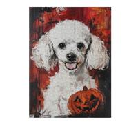 Puzzles 1000pcs(52x38cm) pour Adultes Halloween Poodle Art Print Puzzles pour Adultes Jeu De Réflexion pour S'amuser en Famille Aidez Votre Cerveau À Faire Travailler 1000pcs(52x38cm)