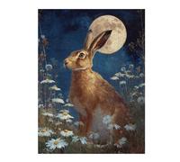 Puzzles 1000pcs(52x38cm) pour Adultes Moonlit Hare in Daisy Field Puzzle Casse-tête Jeu De Rapidité Et De Détente Cadeaux Anti-Stress 1000pcs(52x38cm)