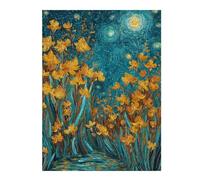 Puzzles 1000pcs(52x38cm) pour Adultes Starry Night Iris Garden -2 Puzzles pour Adultes Jeu De Réflexion Cadeau d'anniversaire pour Les Amis Et La Famille 1000pcs(52x38cm)