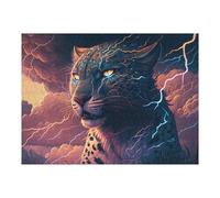 Puzzles 1000pcs(52x38cm) pour Adultes Thundering Leopard Wild Power Unleashed Puzzles pour Adultes Jeu De Réflexion pour S'amuser en Famille Aidez Votre Cerveau À Faire Travailler 1000pcs(52x38cm)