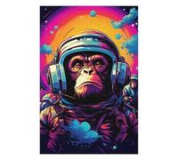 Puzzles 1000pcs(75x50cm) pour Adolescents Ape Astronaut Space Adventure Puzzles pour Adultes Jeux Relaxants Défi Difficile pour Les Jeux 1000pcs(75x50cm)