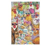 Puzzles 1000pcs(75x50cm) pour Adolescents Chickens and Dogs Tea Party Puzzles pour Adultes À Monter Soi-même - Course De Vitesse Manuelle pour Anniversaire, Noël 1000pcs(75x50cm)
