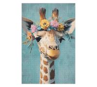 Puzzles 1000pcs(75x50cm) pour Adolescents Giraffe with Flower Crown Art Print Puzzle Adulte Jeu Manuel Une Œuvre d'art Cadeaux pour Amis Et Famille 1000pcs(75x50cm)