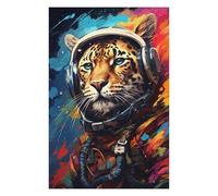 Puzzles 1000pcs(75x50cm) pour Adolescents Leopard Astronaut in Space Puzzles pour Adultes Jouets Anti-Stress Découpe De Précision Cadeaux pour Amis Et Famille 1000pcs(75x50cm)