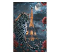 Puzzles 1000pcs(75x50cm) pour Adolescents Paris Night Leopard Romance Puzzles pour Adultes À Monter Soi-même - Course De Vitesse Manuelle pour Anniversaire, Noël 1000pcs(75x50cm)