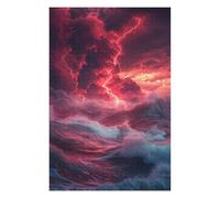 Puzzles 1000pcs(75x50cm) pour Adolescents Stormy Sea with Lightning Strikes -1 Puzzles pour Adultes À Monter Soi-même - Course De Vitesse Manuelle pour Anniversaire, Noël 1000pcs(75x50cm)