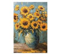 Puzzles 1000pcs(75x50cm) pour Adolescents Sunflowers in Blue Vase Puzzles pour Adultes À Monter Soi-même - Course De Vitesse Manuelle pour Anniversaire, Noël 1000pcs(75x50cm)