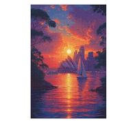 Puzzles 1000pcs(75x50cm) pour Adolescents Sydney Opera House Sunset Puzzles pour Adultes Jouets Anti-Stress Découpe De Précision Cadeaux pour Amis Et Famille 1000pcs(75x50cm)