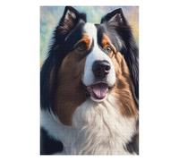 Puzzles 1000pcs(75x50cm) pour Adolescents Tri-Color Australian Shepherd Portrait Puzzles pour Adolescents Jouets Anti-Stress Cadeau d'anniversaire Aide À Stimuler Le Cerveau 1000pcs(75x50cm)