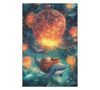 Puzzles 1000pcs(75x50cm) pour Adolescents Whale Hot Air Balloon Adventure Puzzle Adulte Jeu Manuel Une Œuvre d'art Cadeaux pour Amis Et Famille 1000pcs(75x50cm)