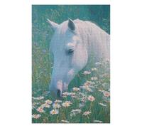 Puzzles 1000pcs(75x50cm) pour Adolescents White Horse in Daisy Field-1 Puzzles pour Adultes À Monter Soi-même - Course De Vitesse Manuelle pour Anniversaire, Noël 1000pcs(75x50cm)