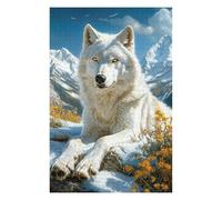 Puzzles 1000pcs(75x50cm) pour Adultes Arctic Wolf in Snowy Landscape Puzzles pour Adultes Jeu De Réflexion Cadeau d'anniversaire pour Les Amis Et La Famille 1000pcs(75x50cm)