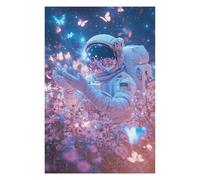 Puzzles 1000pcs(75x50cm) pour Adultes Astronaut in Flower Field Puzzle Casse-tête Jeu De Rapidité Et De Détente Cadeaux Anti-Stress 1000pcs(75x50cm)