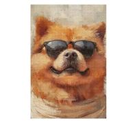 Puzzles 1000pcs(75x50cm) pour Adultes Chill Pomeranian with Shades Puzzles Anti-Stress Jouets De Détente À La Maison Tuer Le Temps Faire Travailler Le Cerveau 1000pcs(75x50cm)