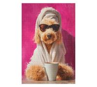 Puzzles 1000pcs(75x50cm) pour Adultes Chill Poodle with Coffee Mug Puzzles pour Adultes Jeu De Réflexion pour S'amuser en Famille Aidez Votre Cerveau À Faire Travailler 1000pcs(75x50cm)
