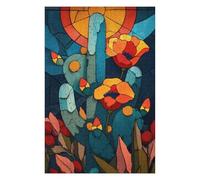 Puzzles 1000pcs(75x50cm) pour Adultes Colorful Cactus Garden Artwork Puzzle Casse-tête Jeu De Rapidité Et De Détente Cadeaux Anti-Stress 1000pcs(75x50cm)
