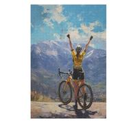 Puzzles 1000pcs(75x50cm) pour Adultes Cyclist Celebrating Victory Landscape Puzzle Casse-tête Jeu De Rapidité Et De Détente Cadeaux Anti-Stress 1000pcs(75x50cm)