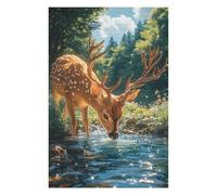 Puzzles 1000pcs(75x50cm) pour Adultes Deer Drinking Water in Forest-1 Puzzles pour Adultes Jeu De Réflexion Cadeau d'anniversaire pour Les Amis Et La Famille 1000pcs(75x50cm)