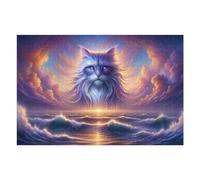 Puzzles 1000pcs(75x50cm) pour Adultes Enchanted Ocean Cat Casse-têtes pour Adultes Jeu Pratique, Analyse Et Logique Idées Cadeaux Et Anniversaires Uniques 1000pcs(75x50cm)