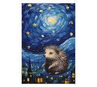 Puzzles 1000pcs(75x50cm) pour Adultes Hedgehog in Starry Night Cityscape Puzzles Anti-Stress Jouets De Détente À La Maison Tuer Le Temps Faire Travailler Le Cerveau 1000pcs(75x50cm)