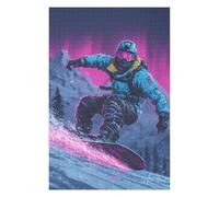 Puzzles 1000pcs(75x50cm) pour Adultes Neon Snowboarder Adventure Jeu De Puzzle Familial Cadeaux pour Femmes pour Anniversaire, Noël 1000pcs(75x50cm)