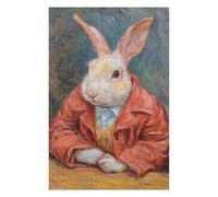 Puzzles 1000pcs(75x50cm) pour Adultes Rabbit in Red Suit Puzzles pour Adultes Jeu De Réflexion pour S'amuser en Famille Aidez Votre Cerveau À Faire Travailler 1000pcs(75x50cm)