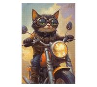 Puzzles 1000pcs(75x50cm) pour Adultes Steampunk Cat Biker Art Print Puzzle Casse-tête Jeu De Rapidité Et De Détente Cadeaux Anti-Stress 1000pcs(75x50cm)