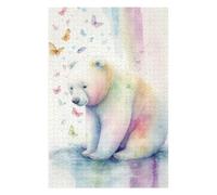Puzzles 1000pcs(75x50cm) pour Adultes Sweet Polar Bear Casse-têtes pour Adultes Jeu Pratique, Analyse Et Logique Idées Cadeaux Et Anniversaires Uniques 1000pcs(75x50cm)