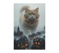 Puzzles 120 Pièces Adultes Animal Cat City, Jouet Educatif Développe Observation et Logique, Puzzle Adultes 120 Pièces 25 x 20 cm